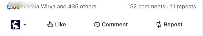 LinkedIn post with 435 reactions and 152 comments